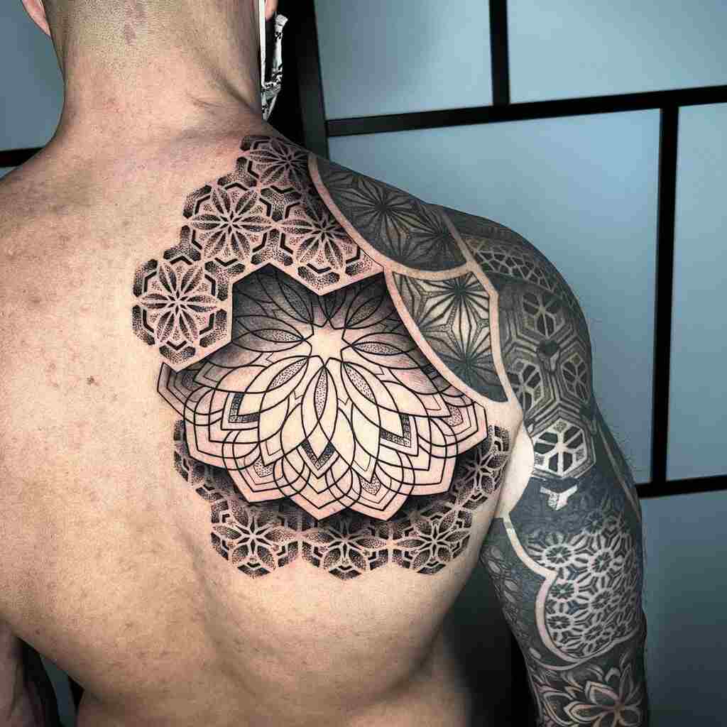 Sacred Geometry tattoo example on a man