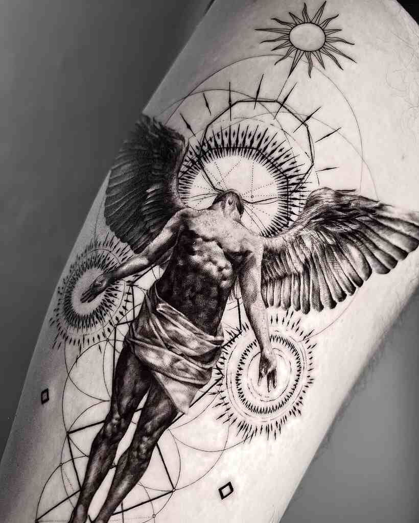 divine spirit sacred geometry tattoo design example on arm