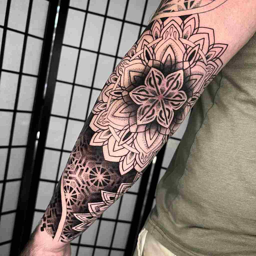 Sacred sleeve tattoo design