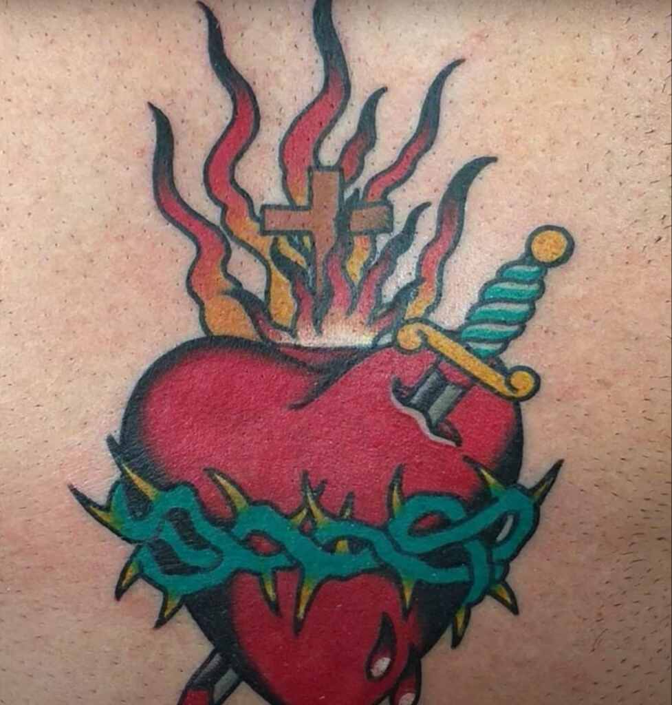 A Sacred heart tattoo design example